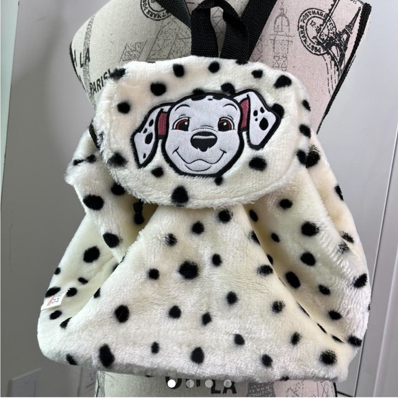 Disney Bags Vintage Rare Disney 1 Dalmatian Fuzzy Backpack Poshmark